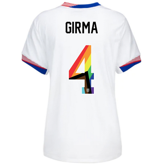 USA 2024/25 Naomi Girma Home Pride Women's Soccer Jersey