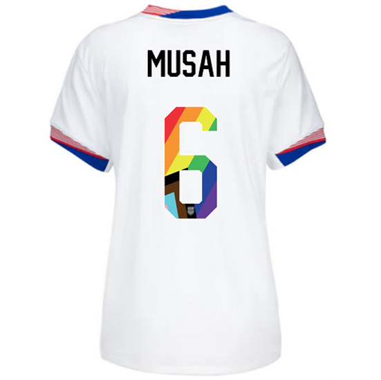 USA 2024/25 Yunus Musah Home Pride Women's Soccer Jersey