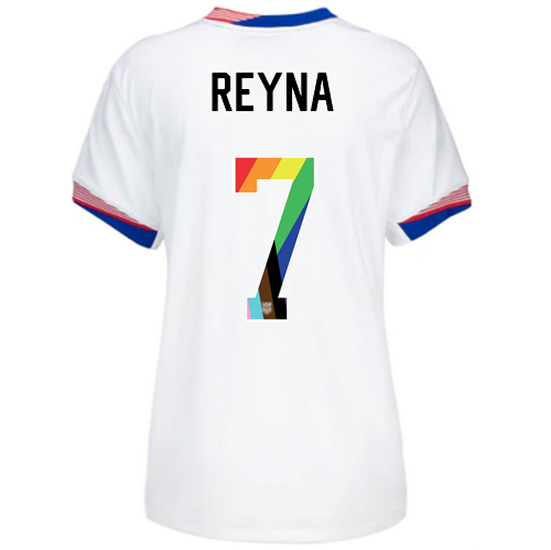 USA 2024/25 Giovanni Reyna Home Pride Women's Soccer Jersey