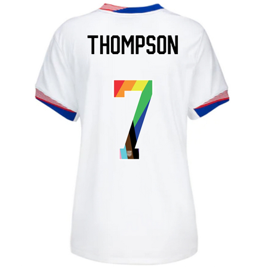 USA 2024/25 Alyssa Thompson Home Pride Women's Soccer Jersey