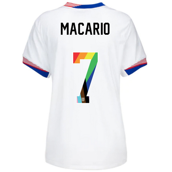 USA 2024/25 Catarina Macario Home Pride Women's Soccer Jersey