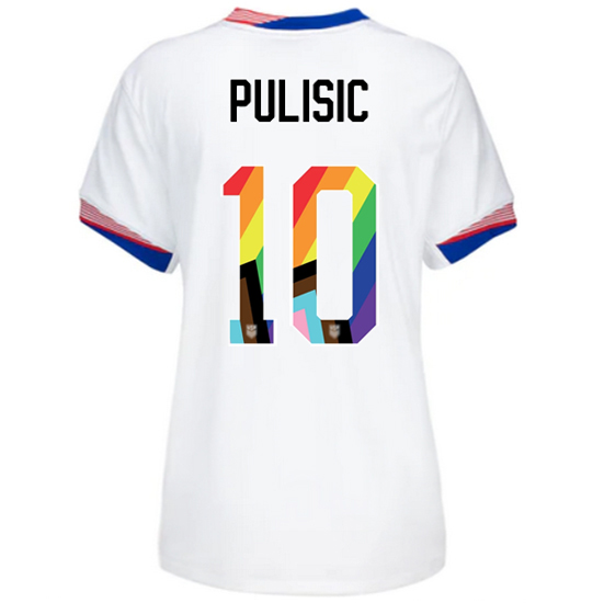 USA 2024/25 Christian Pulisic Home Pride Women's Soccer Jersey