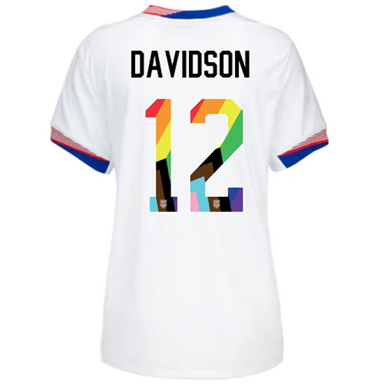 USA 2024/25 Tierna Davidson Home Pride Women's Soccer Jersey