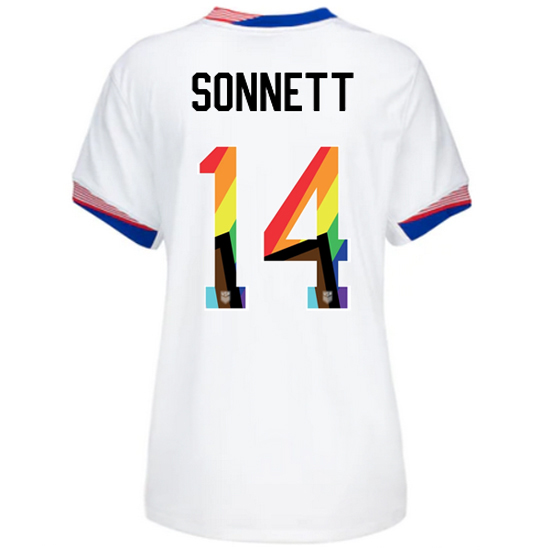 USA 2024/25 Emily Sonnett Home Pride Women's Soccer Jersey