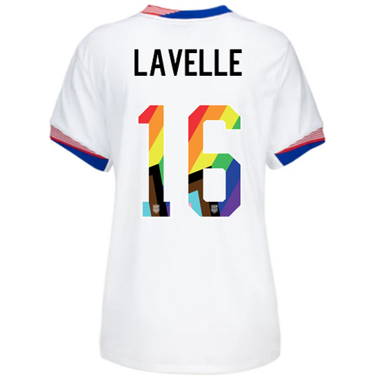 USA 2024/25 Rose Lavelle Home Pride Women's Soccer Jersey