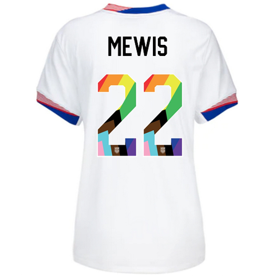 USA 2024/25 Kristie Mewis Home Pride Women's Soccer Jersey