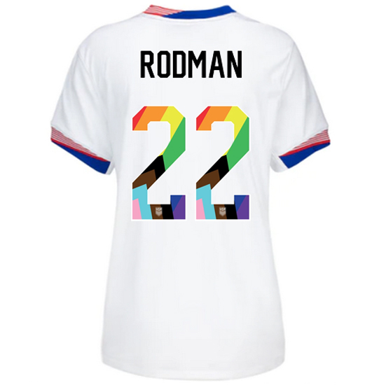 USA 2024/25 Trinity Rodman Home Pride Women's Soccer Jersey