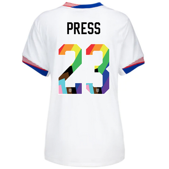 USA 2024/25 Christen Press Home Pride Women's Soccer Jersey