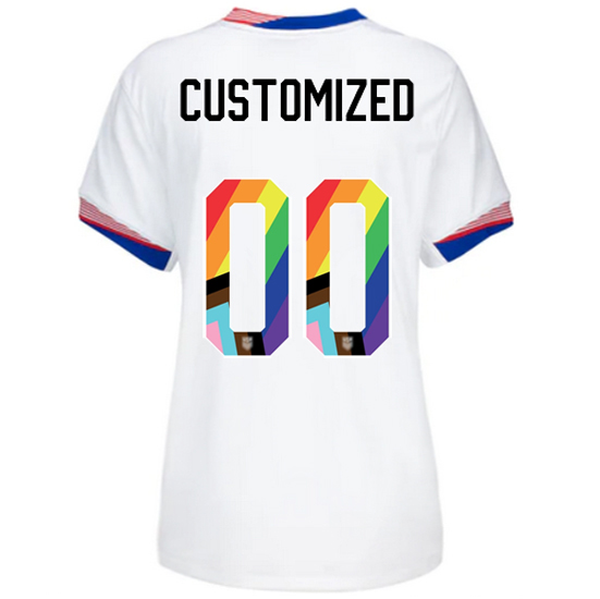 USA 2024/25 Customized Home Pride Women's Soccer Jersey