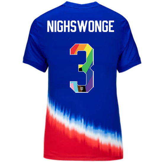 USA 2024/25 Jenna Nighswonger Away Pride Women's Soccer Jersey