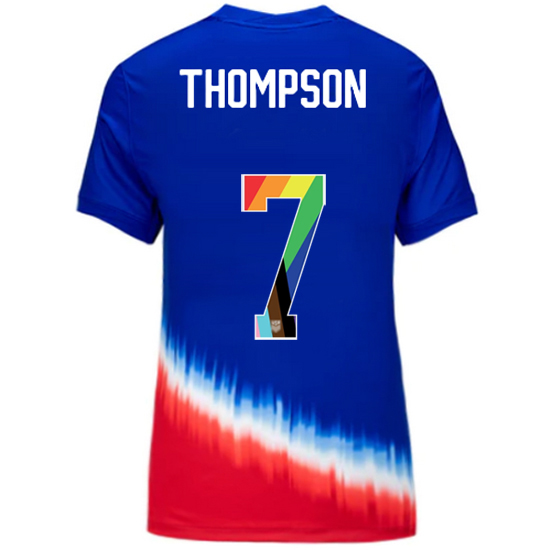 USA 2024/25 Alyssa Thompson Away Pride Women's Soccer Jersey