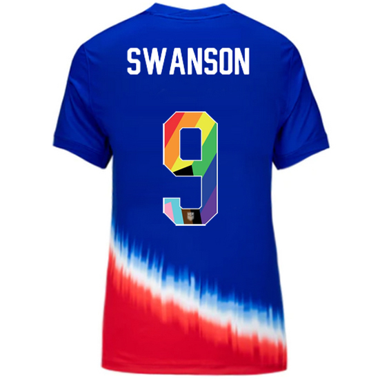 USA 2024/25 Mallory Swanson Away Pride Women's Soccer Jersey