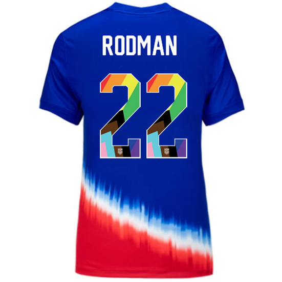 USA 2024/25 Trinity Rodman Away Pride Women's Soccer Jersey