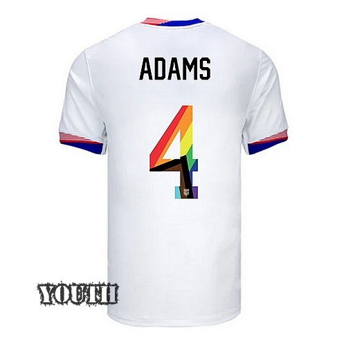 USA 2024/25 Tyler Adams Home Pride Youth Soccer Jersey