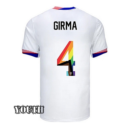 USA 2024/25 Naomi Girma Home Pride Youth Soccer Jersey