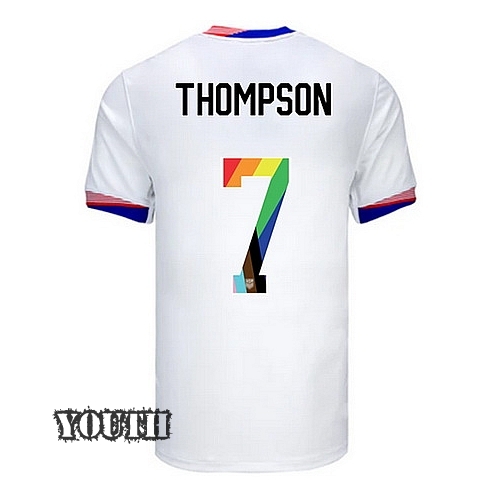 USA 2024/25 Alyssa Thompson Home Pride Youth Soccer Jersey