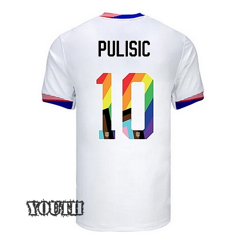 USA 2024/25 Christian Pulisic Home Pride Youth Soccer Jersey
