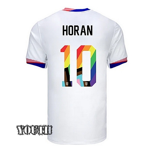 USA 2024/25 Lindsey Horan Home Pride Youth Soccer Jersey