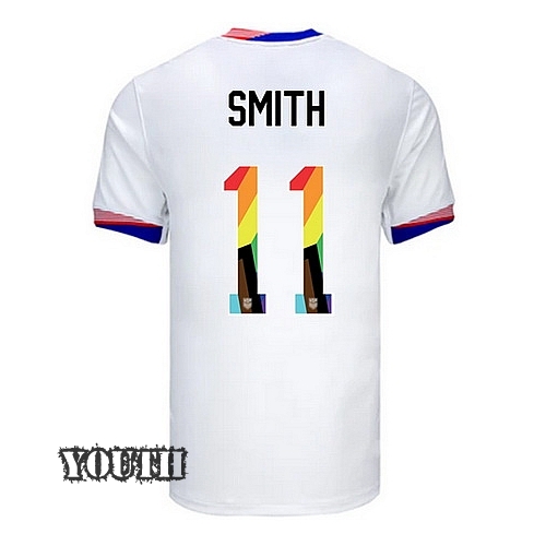 USA 2024/25 Sophia Smith Home Pride Youth Soccer Jersey