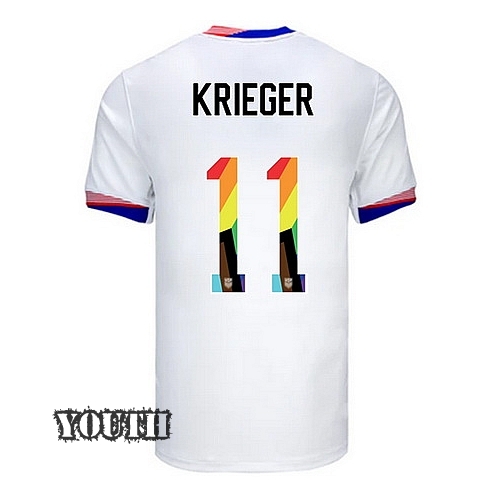 USA 2024/25 Ali Krieger Home Pride Youth Soccer Jersey