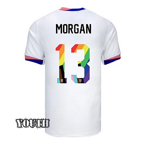 USA 2024/25 Alex Morgan Home Pride Youth Soccer Jersey