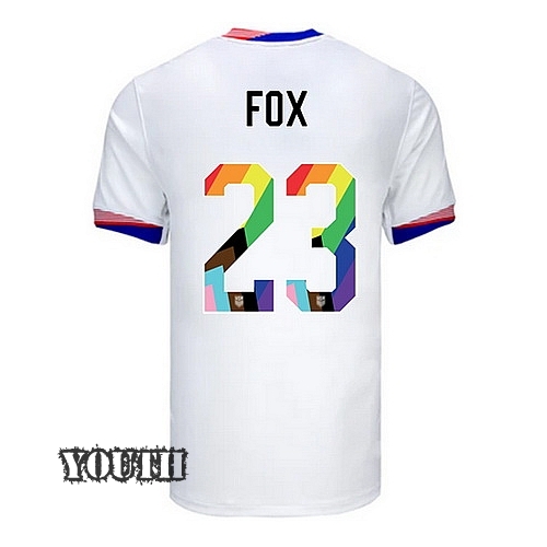 USA 2024/25 Emily Fox Home Pride Youth Soccer Jersey