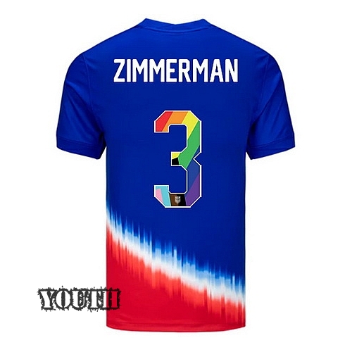 USA 2024/25 Walker Zimmerman Away Pride Youth Soccer Jersey