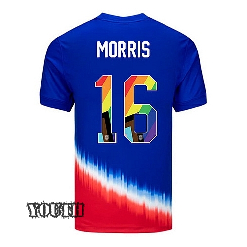USA 2024/25 Jordan Morris Away Pride Youth Soccer Jersey