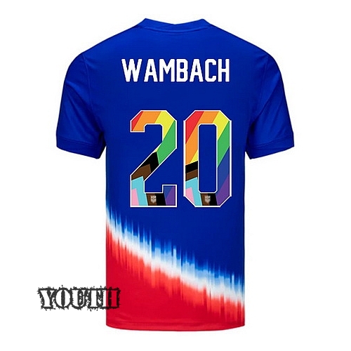 USA 2024/25 Abby Wambach Away Pride Youth Soccer Jersey