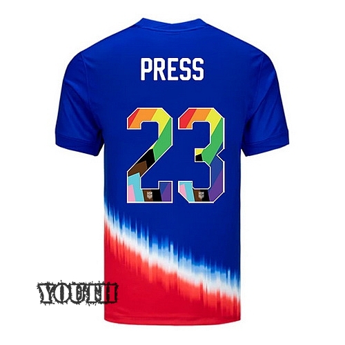USA 2024/25 Christen Press Away Pride Youth Soccer Jersey