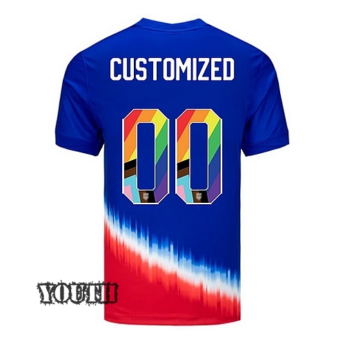 USA 2024/25 Customized Away Pride Youth Soccer Jersey