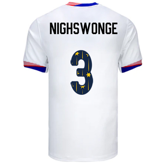 USA 2024/25 Jenna Nighswonger Home Men's Jersey Stars Number