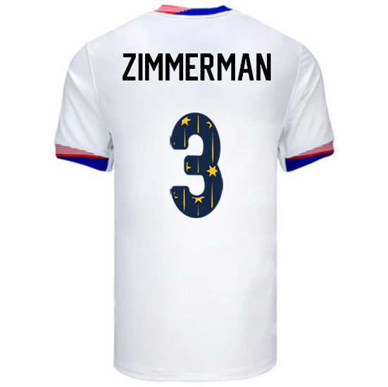 USA 2024/25 Walker Zimmerman Home Men's Jersey Stars Number