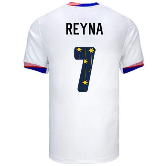 USA 2024/25 Giovanni Reyna Home Men's Jersey Stars Number