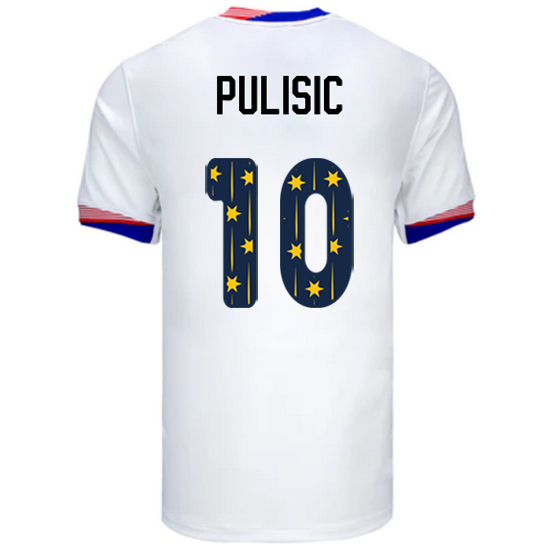 USA 2024/25 Christian Pulisic Home Men's Jersey Stars Number
