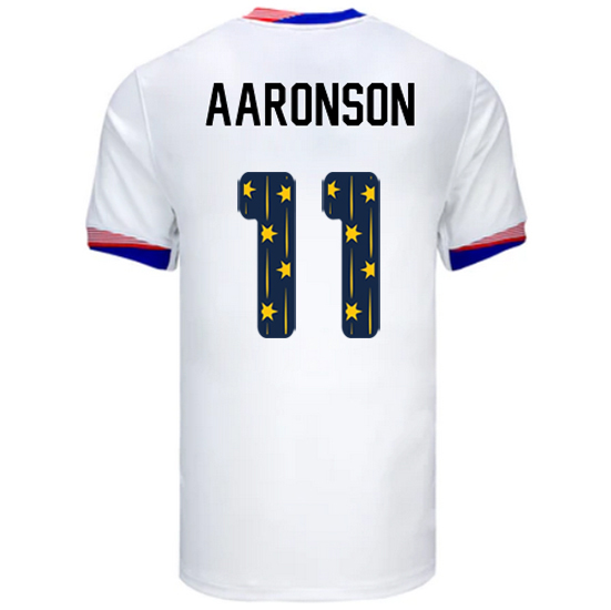 USA 2024/25 Brenden Aaronson Home Men's Jersey Stars Number