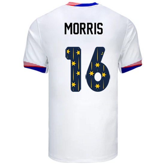 USA 2024/25 Jordan Morris Home Men's Jersey Stars Number