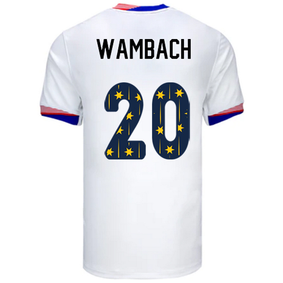 USA 2024/25 Abby Wambach Home Men's Jersey Stars Number