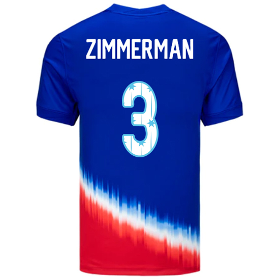 USA 2024/25 Walker Zimmerman Away Men's Jersey Stars Number - Click Image to Close