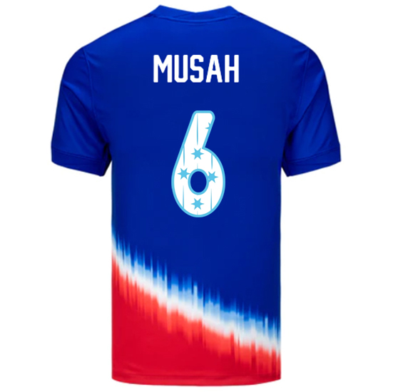 USA 2024/25 Yunus Musah Away Men's Jersey Stars Number