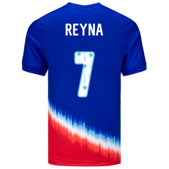USA 2024/25 Giovanni Reyna Away Men's Jersey Stars Number