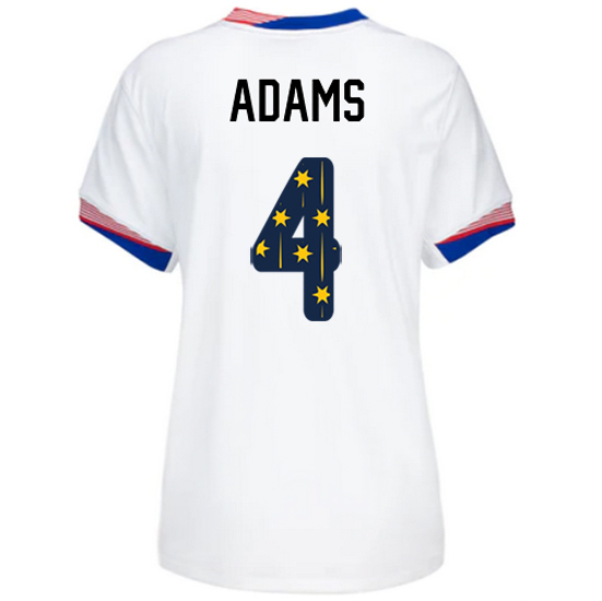 USA 2024/25 Tyler Adams Home Women's Jersey Stars Number