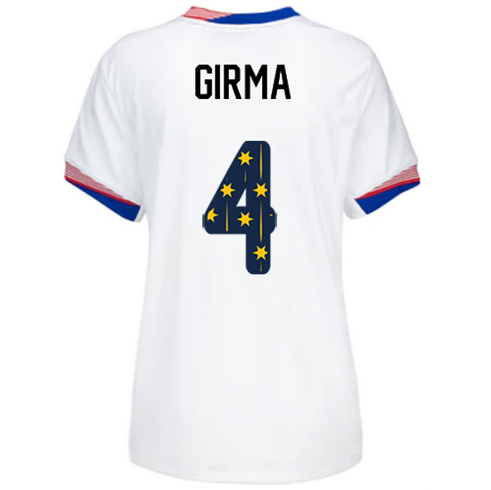 USA 2024/25 Naomi Girma Home Women's Jersey Stars Number