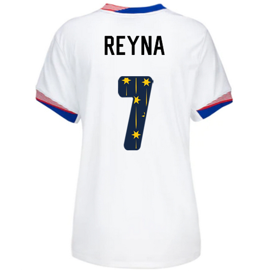 USA 2024/25 Giovanni Reyna Home Women's Jersey Stars Number