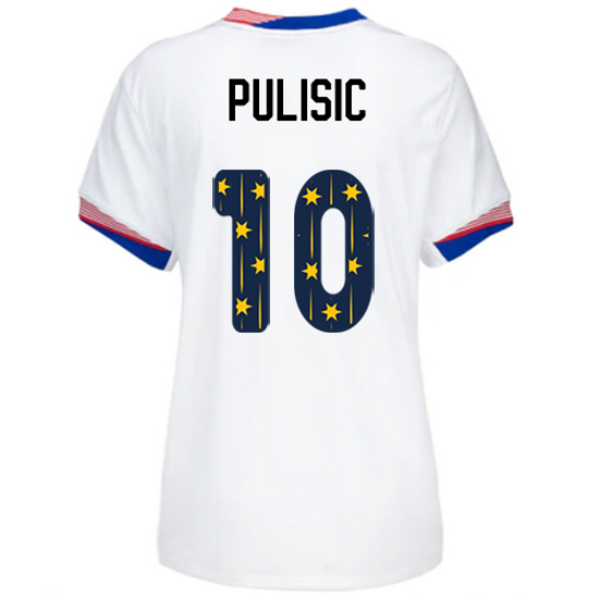USA 2024/25 Christian Pulisic Home Women's Jersey Stars Number