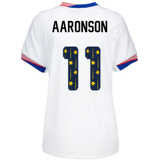 USA 2024/25 Brenden Aaronson Home Women's Jersey Stars Number