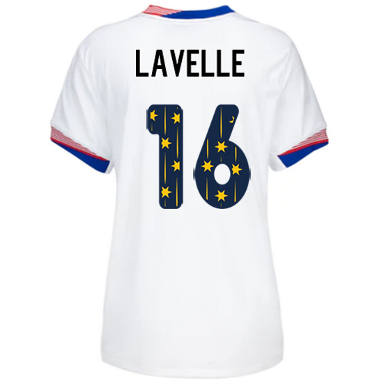 USA 2024/25 Rose Lavelle Home Women's Jersey Stars Number