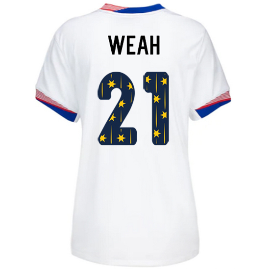 USA 2024/25 Tim Weah Home Women's Jersey Stars Number