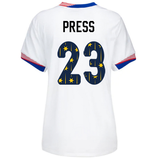 USA 2024/25 Christen Press Home Women's Jersey Stars Number