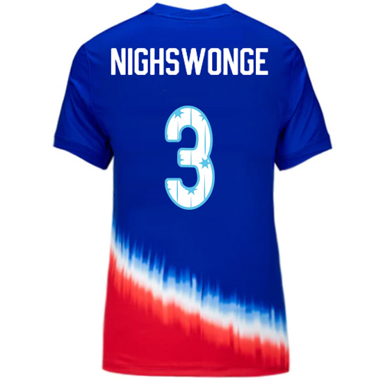 USA 2024/25 Jenna Nighswonger Away Women's Jersey Stars Number
